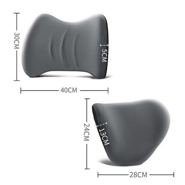 Ergonomische hoofdsteun en lendenkussen voor autostoelen