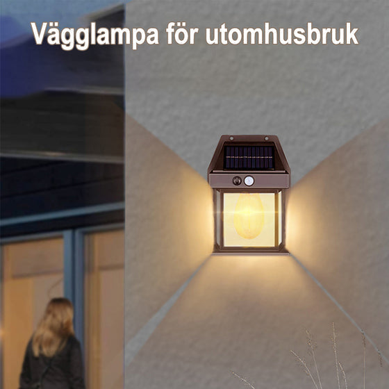 Solara™ Sfeervol, snoerloos en waterdicht - wandlamp op zonne-energie met kunstlicht