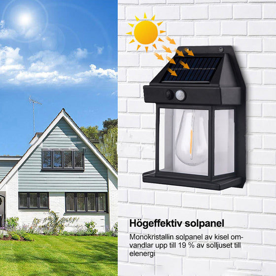 Solara™ Sfeervol, snoerloos en waterdicht - wandlamp op zonne-energie met kunstlicht