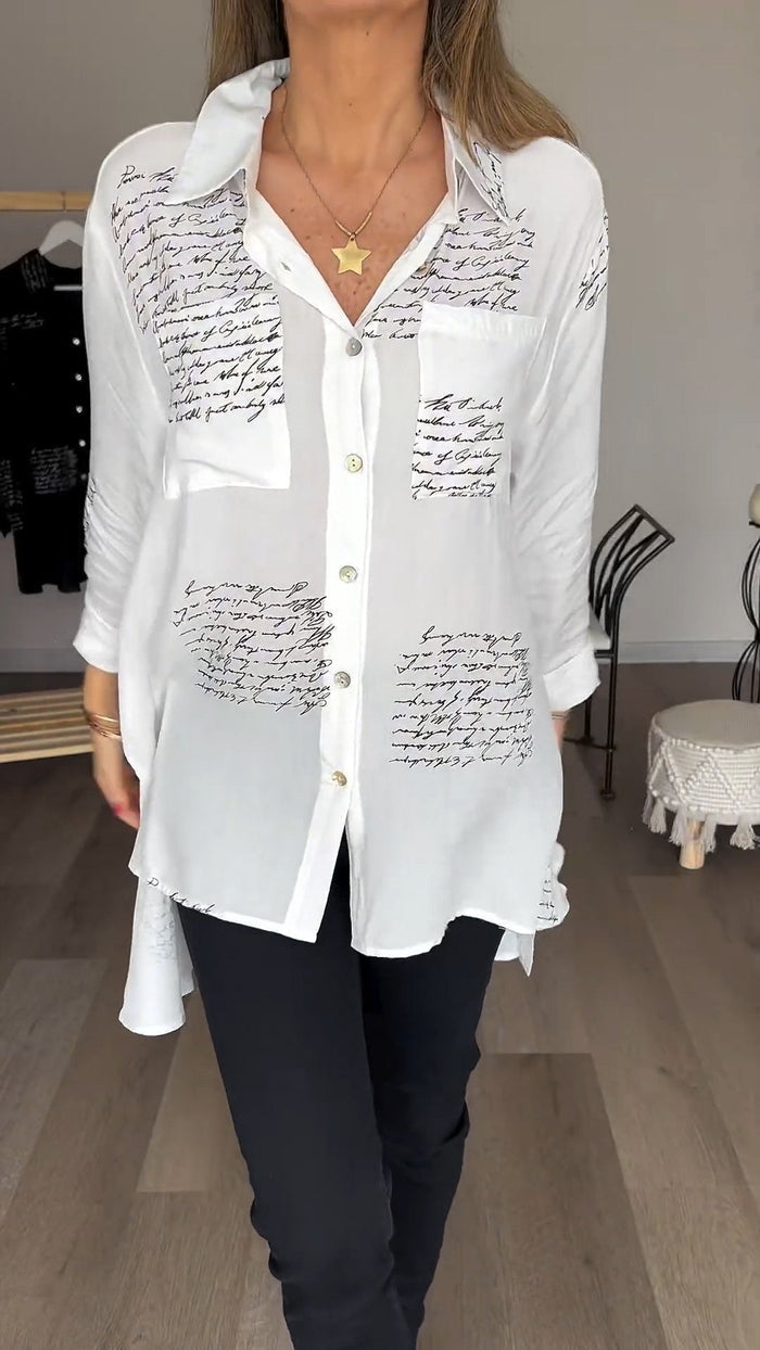 Letter Print Fashion Shirt - 2024