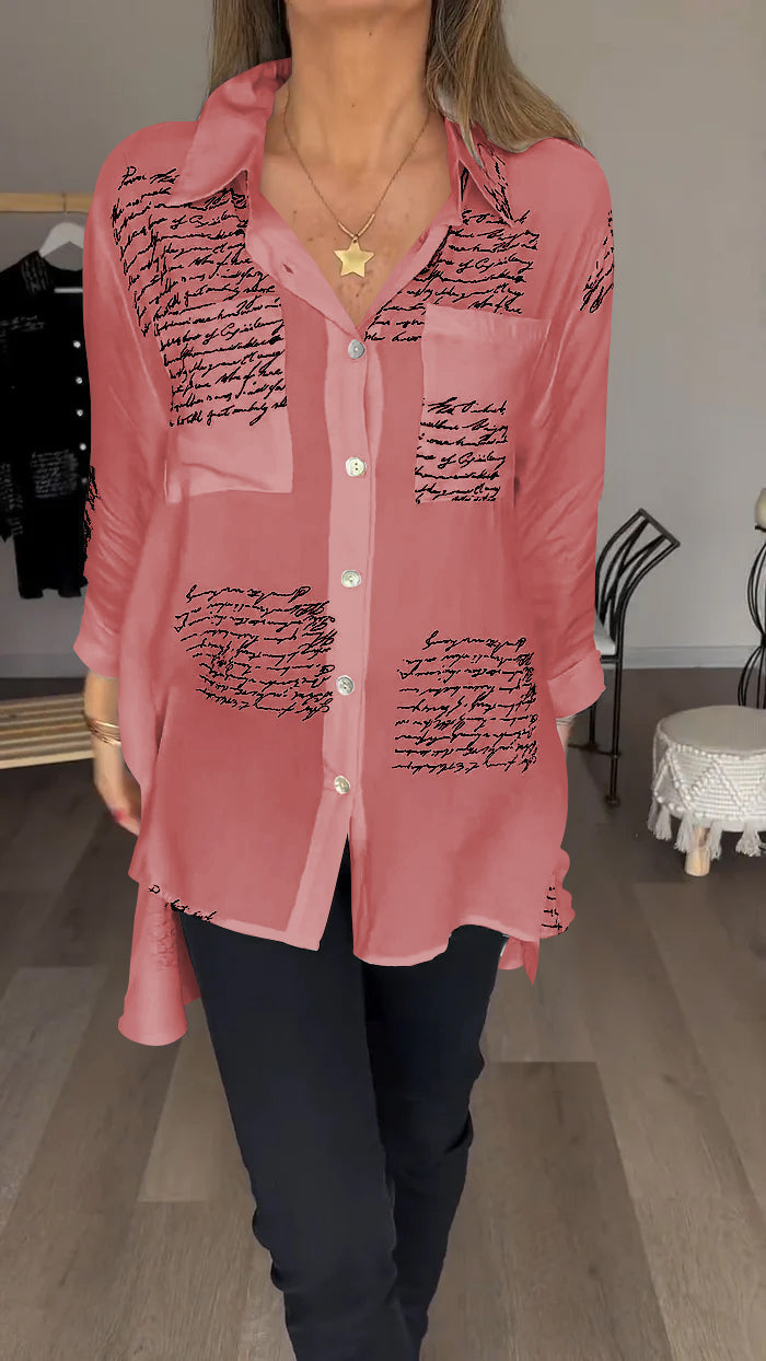 Letter Print Fashion Shirt - 2024