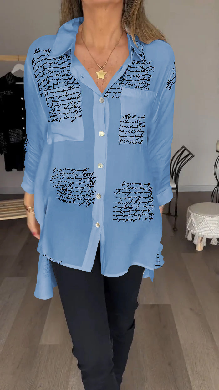 Letter Print Fashion Shirt - 2024