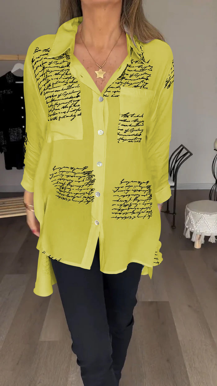 Letter Print Fashion Shirt - 2024