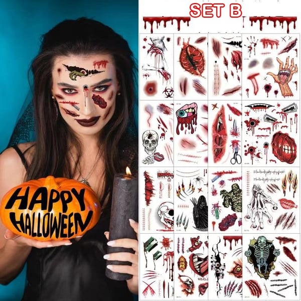 🎃HALLOWEEN PRE SALE - 50% KORTING🎃Halloween Grap Make-up - Tijdelijke Tattoo