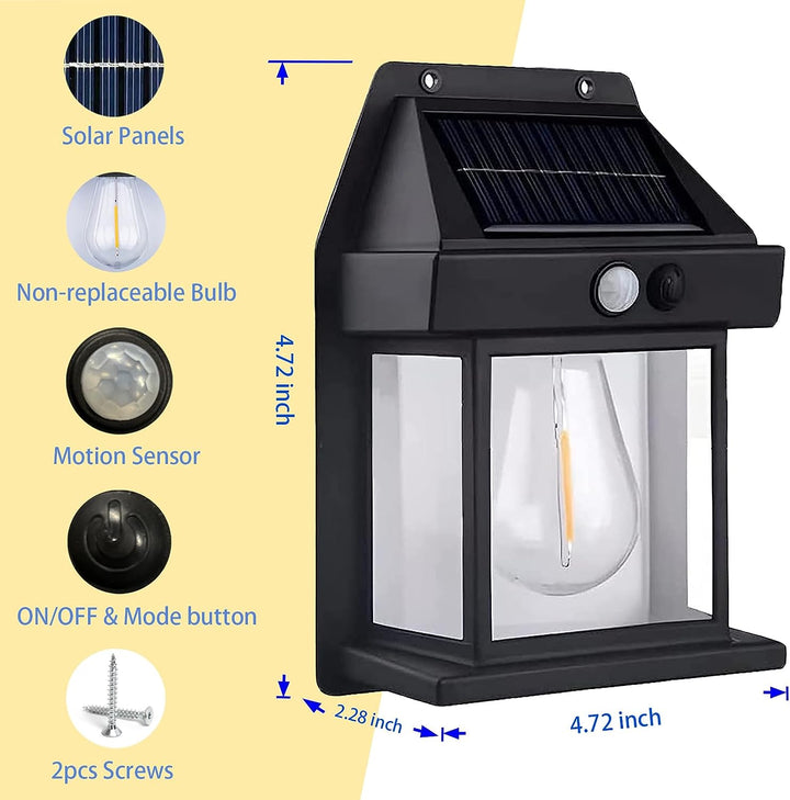 Solara™ Sfeervol, snoerloos en waterdicht - wandlamp op zonne-energie met kunstlicht